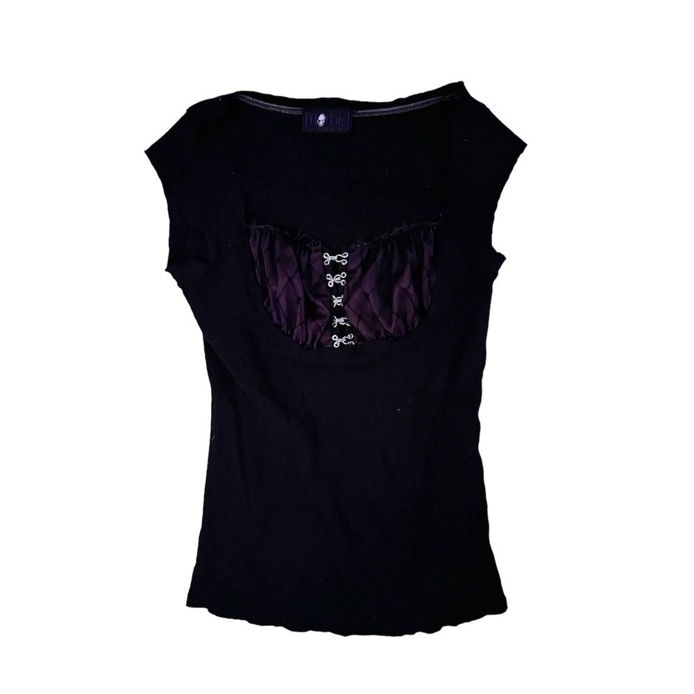 Morbid threads purple milkmaid top